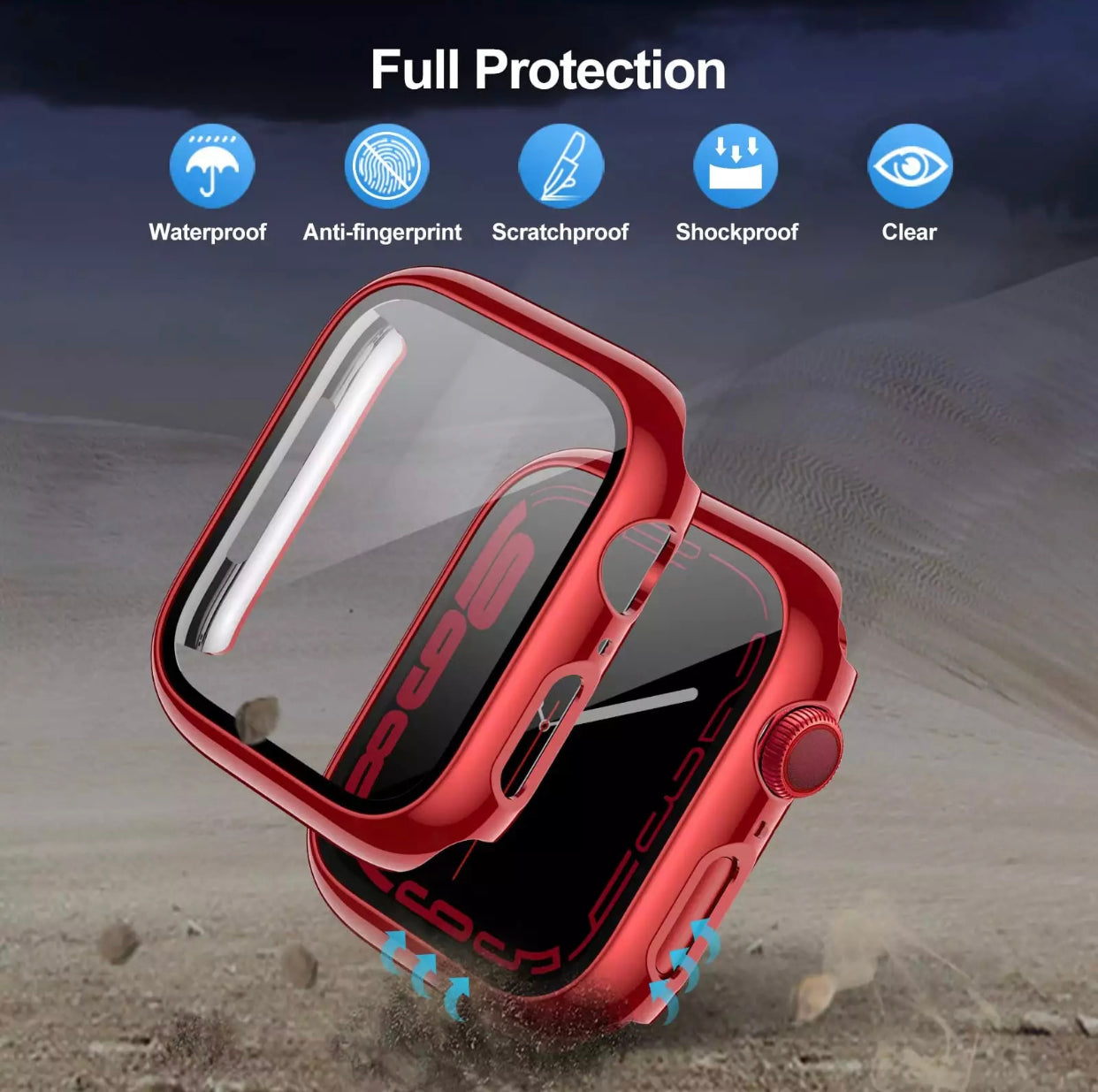 Premium Multi-Colour 2 in 1 Tempered Glass Shockproof Apple Watch Case- for selected New Apple Watch Series 7 45mm - Super Savings Technologies Co.,LTD Premium Multi-Colour 2 in 1 Tempered Glass Shockproof Apple Watch Case- for selected New Apple Watch Series 7 45mm - Super Savings Technologies Co.,LTD